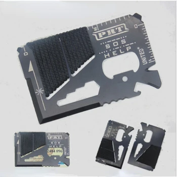 Camping Pocket Credit Card EDC Multi Tools Knife Atsuktuvų skardinių atidarytuvas lauko žygiams BBQ išgyvenimo avarinis lynų pjaustytuvas - Nuotrauka 1  