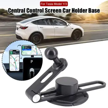 Foldaway Gravity Car Phone Mount Holder Support Screen for Tesla Model 3/Y Central Control Screen Car Holder Base Accessries - Nuotrauka 1  