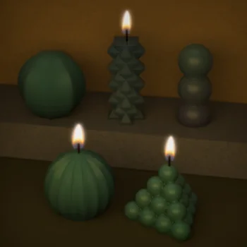 Silikoninės epoksidinės dervos formos trimatis polka-taškas, cilindrinis žibintas, apvalus rutulys, Rubiko kubas, burbulinė žvakė, naujas atvykimas - Nuotrauka 2  