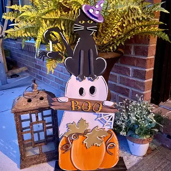 Helovino verandos dekoras Pasveikinimo durų plokštelė Ženklai Lauko veja Laiminga Helovino sodo scena Helovino kiemo dekoracijos Dropshipping - Nuotrauka 1  