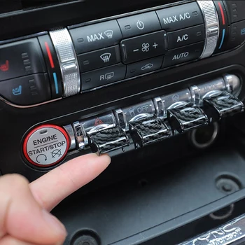 4Pcs Car Center Console navigacija GPS perjungimo mygtuko rankenėlės dangtelio apdaila Interjero aksesuarai Ford Mustang 2015-2020 - Nuotrauka 2  