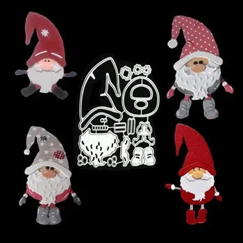 Christmas Gnome Santa Metal Cutting Dies Trafaretas 