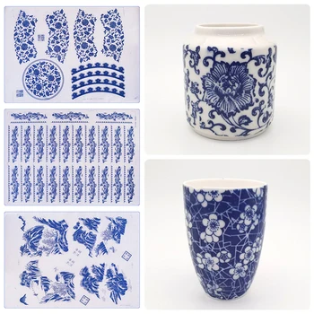 Keramikos keramika Molio perkėlimo popierius Glazūra Poglazūros spalvotas gėlių popierius Jingdezhen aukštos temperatūros porceliano lipdukų popierius - Nuotrauka 1  