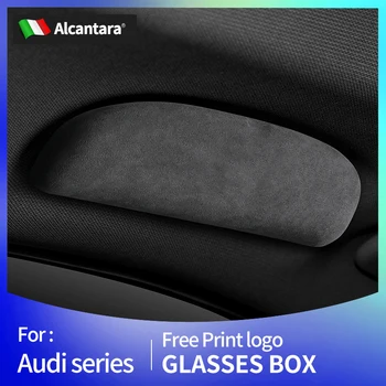 Alcantara Zomšiniai automobilių akiniai dėklo saugojimas Akiniai nuo saulės Dėžutės laikymo laikiklis Audi Q4 e-tron arba Q5 e-tron salono aksesuarams - Nuotrauka 1  