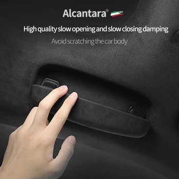 Alcantara Zomšiniai automobilių akiniai dėklo saugojimas Akiniai nuo saulės Dėžutės laikymo laikiklis Audi Q4 e-tron arba Q5 e-tron salono aksesuarams - Nuotrauka 2  