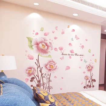 [shijuekongjian] Rožinės spalvos gėlės Sienų lipdukai 