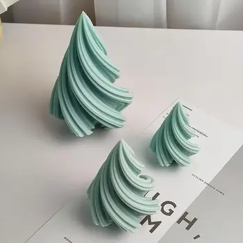 Spiralės formos silikoninės formos 3D spiralinės kūgio formos kolonėlės žvakių formos 