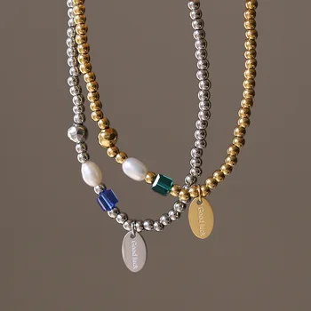 Gėlavandenių perlų mėlynumo karoliukų apyrankė moterims Boho Jewelry nerūdijančio plieno vintažinė mergaičių gimtadienio dovana nauja prabangiuose papuošaluose - Nuotrauka 2  