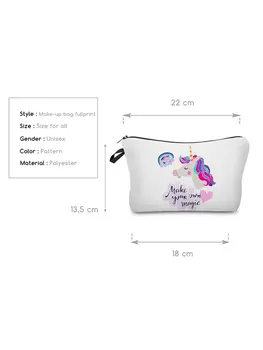 Gražiai atspausdintas vienaragio kosmetikos organizatorius Krepšys Mados moteriškas makiažo krepšys Nešiojami laikymo krepšiai vaikams Maži pieštukų dėklai - Nuotrauka 2  
