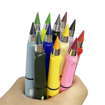 12vnt 12 spalvų Amžinas pieštukas Nib meno eskizas keičiamas pieštuko antgalis Amžinas pieštuko keitimas Galvos rašymo priedai - Nuotrauka 2  