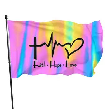 Tikėjimo vilties meilės vėliava Jėzui Krikščionių religiou Biblijos simbolis Vėliava Vidaus ir lauko dekoras Prasminga atminimo dovana Suaugusiems - Nuotrauka 2  