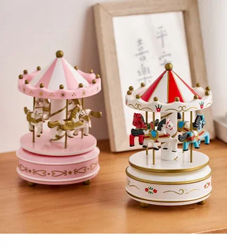 Puikus namų dekoravimas Karuselės muzikos dėžutė Kūdikio miegamojo dekoro stalo aksesuarai Linksmi miniatiūriniai papuošalai Statulos dovanos - Nuotrauka 1  