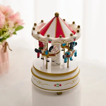 Puikus namų dekoravimas Karuselės muzikos dėžutė Kūdikio miegamojo dekoro stalo aksesuarai Linksmi miniatiūriniai papuošalai Statulos dovanos - Nuotrauka 2  