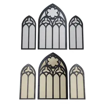 3 Pjesės Gotikiniai sieniniai veidrodžiai Kaimiškas sienų menas Dekoratyviniai arkiniai sieniniai veidrodžiai miegamajam Svetainė Vonios kambarys Namų dekoravimas - Nuotrauka 1  