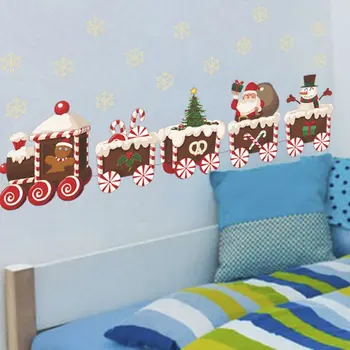 Kalėdų senelio traukinio sienų lipdukai nuimami asmenybės sienų lipdukai Svetainė Miegamasis Sofa Foninė siena - Nuotrauka 2  