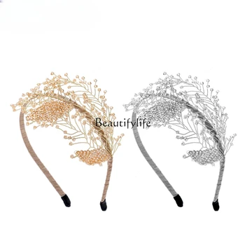 French Entry Lux Handmade Headband Elegant Lady Hairpin High-End Fashion Bridal Hepass - Nuotrauka 1  