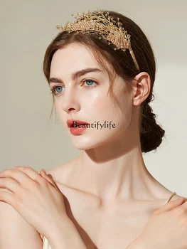 French Entry Lux Handmade Headband Elegant Lady Hairpin High-End Fashion Bridal Hepass - Nuotrauka 2  
