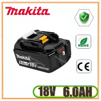 Makita Original 18V 6000MAH 6.0AH įkraunama elektrinio įrankio baterija LED ličio jonų keitimas LXT BL1860B BL1860 BL1850 - Nuotrauka 1  