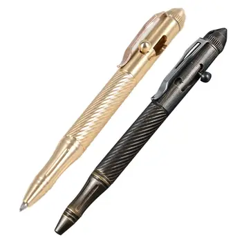 Solid Handmade Brass Gel Ink Pen Retro Twist Pattern Bolt Action Writing Tool W8ED - Nuotrauka 2  