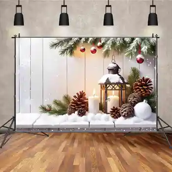 MĖNULIS. QG fonas Kalėdų balta lenta Fotografinės fono dekoracijos Pušies rutulio žvakių žibintai Fotografijos rekvizitai Priedai - Nuotrauka 1  