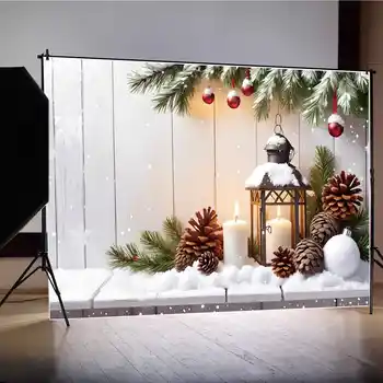 MĖNULIS. QG fonas Kalėdų balta lenta Fotografinės fono dekoracijos Pušies rutulio žvakių žibintai Fotografijos rekvizitai Priedai - Nuotrauka 2  