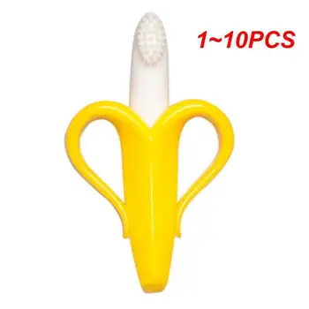 1~10PCS Kūdikių silikoninis treniruočių dantų šepetėlis Bananų forma Saugus Toddle Teether kramtomasis žaislas Dantų žiedas Dovana Kūdikio kramtymas - Nuotrauka 1  