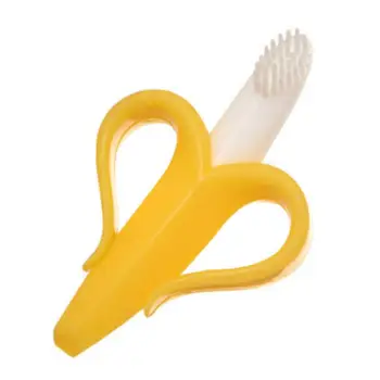 1~10PCS Kūdikių silikoninis treniruočių dantų šepetėlis Bananų forma Saugus Toddle Teether kramtomasis žaislas Dantų žiedas Dovana Kūdikio kramtymas - Nuotrauka 2  