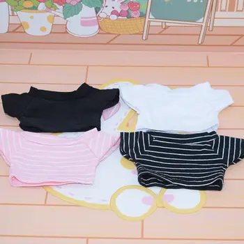 Fashion Stripe marškinėliai 15cm medvilnės lėlių drabužiai lėlių džinsai kelnės laisvalaikio drabužiai 1/12 BJD lėlės drabužių aksesuarai - Nuotrauka 2  