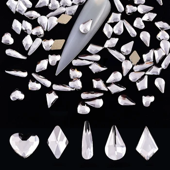 20vnt Nagų žavesys Krištolas Deimantas Skaidrus Pixie Strass Stiklas Kalnų krištolas 3D nagams Meno dekoracijos Papuošalų reikmenys - Nuotrauka 1  