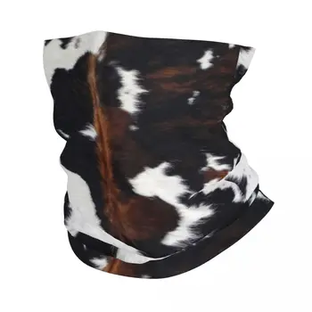 Scottish Highland Cow Cow Hide Texture Bandana Neck Gaiter for Hiking Hunting Wrap Scarf Animal Skin Leather Balaclava Warmer - Nuotrauka 1  