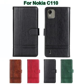 Vintažinis piniginės dėklas, skirtas Nokia C110 C 110 Funda magnetinės odos telefono coque atverčiamas dangtelis, skirtas Capas Nokia C110 NokiaC110 2023 Etui - Nuotrauka 1  