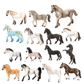Simuliacija PVC arkliai Vakarėlis Mėgsta spalvų asortimentą Arklio žaidimo rinkinys Arklio gyvūno modelis Figūrėlė PVC žaislas Geriausia dovana vaikui - Nuotrauka 1  