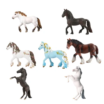 Simuliacija PVC arkliai Vakarėlis Mėgsta spalvų asortimentą Arklio žaidimo rinkinys Arklio gyvūno modelis Figūrėlė PVC žaislas Geriausia dovana vaikui - Nuotrauka 2  