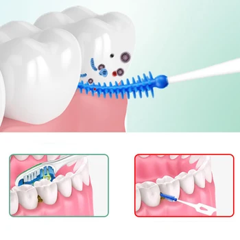 Naujas tarpdančių šepetėlis 20/40 vienetų silikoniniai dantų krapštukai Vienkartinis dantų valymo įrankis Dantų produktai kasdieniam naudojimui - Nuotrauka 2  