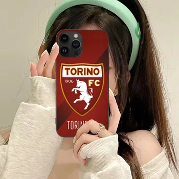 FC Torino mobiliojo telefono dėklas, skirtas iPhone 15 14 13 12 11 X XR XS 8 7 Pro Max Plus Mini Juodas minkštas telefono dangtelis Funda - Nuotrauka 1  