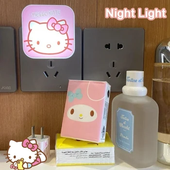 Hello Kitty Night Light Kawaii Sanrio Cute Anime Žaislai Miegamasis Energiją taupantis Akių apsaugos papildinys Studentų bendrabučio šviesa Y2K - Nuotrauka 2  