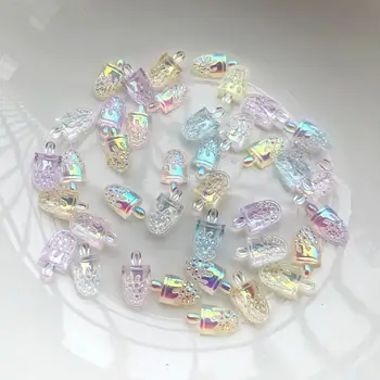 100vnt Mišrios spalvos AB ledai Rhinestone Crystal plokšti nugaros nagai tiekimas Kalnų krištolas nagų deimantai merginos nagų dailės dekoracijos - Nuotrauka 1  