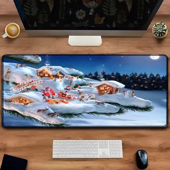 Kalėdinis pelės kilimėlis Suasmenintas meninis žaidimas Pelės kilimėlis Gamer didelis guminis užrakto kraštas didelis kompiuterio pelės kilimėlis nešiojamojo kompiuterio stalo kilimėlis - Nuotrauka 1  