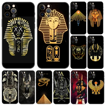 Egypt Nefertiti Anubis telefono dėklas, skirtas iPhone 14 2020se 6 6s 7 8 plus x 10 XR XS 11 12 13 mini pro MAX minkštas juodas tpu galinis dangtelis - Nuotrauka 1  