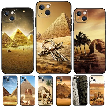 Senovės Egipto silikoninis dėklas, skirtas iPhone 13 11 14 12 Pro Max X XR XS Max 6 7 8 Plus SE2 13 Mini minkštas dangtelis - Nuotrauka 1  
