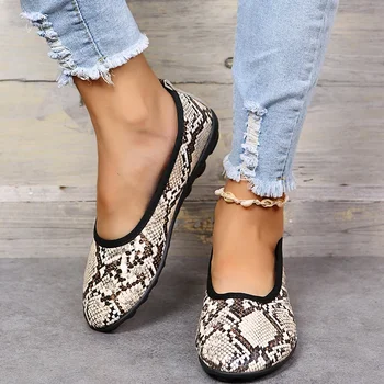 Moteriški batai 2023 Rudens mados gyvatės odos butai Moteriški 43 dydžio neslystantys laisvalaikio batai Šlepetės laisvalaikio batai Zapatos De Mujer - Nuotrauka 2  