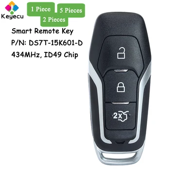 KEYECU išmanusis nuotolinio valdymo raktas su 3 mygtukais 434MHz ID49 lustas skirtas Ford Mondeo 2.0T KUGA Mustang Edge S-Max Galaxy Fob DS7T-15K601-D - Nuotrauka 1  
