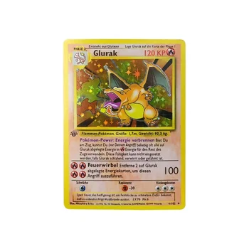 Pokemon 1996Years Base Set German Card Ptcg Charizard Bulbasaur Pikachu žaidimų kolekcijos dovana 