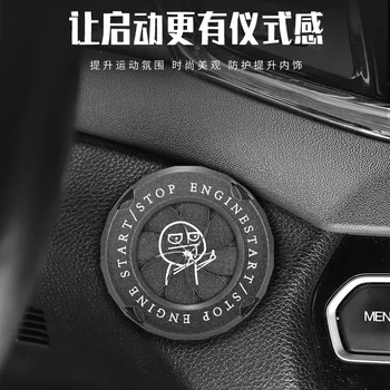 Car Cartoon Decor EngineStart Ignition Start Switch Rotate Cover Onekey Stop Button Cover Auto Interior Personality Accessories - Nuotrauka 2  
