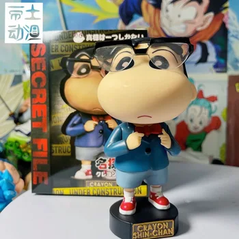 Kawaii Pieštuku Shin-Chan Cos Garsus detektyvas Conanas Animacinis filmas Anime personažas Žaislai PVC modelis Berniukas Kambarys Knygų lentynos dekoravimas Žaislų dovana - Nuotrauka 2  