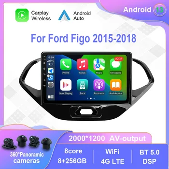 Android 12.0 Skirta Ford Figo 2015-2018 Automobilių radijas Multimedijos vaizdo grotuvas Navigacija stereo GPS Carplay 4G WiF No 2din 2 din DVD - Nuotrauka 1  