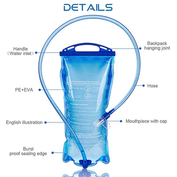 PE+EVA vandens krepšys minkštas rezervuaras Vandens šlapimo pūslės hidratacijos paketas Gėrimas Bėgimas dviračiu Kempingas Kuprinei moto de agua - Nuotrauka 2  