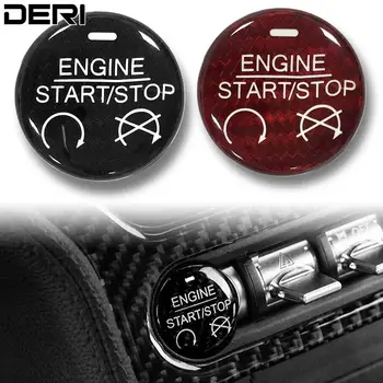 Variklio paleidimo/sustabdymo mygtuko dangtelis Ford Mustang 2015 2016 2017 2018 2019 Anglies pluošto lipdukas 5D efektas Lengvas raudonas Juodas - Nuotrauka 1  