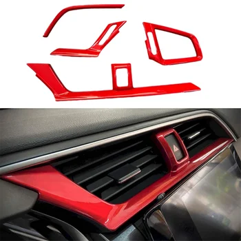 Automobilių salonų prietaisų skydelio oro ventiliacijos dangtelio dėklas, skirtas Honda Civic 10th 2016-2021 Oro išleidimo angos dekoratyvinis vidinio rėmo lipdukas B - Nuotrauka 2  