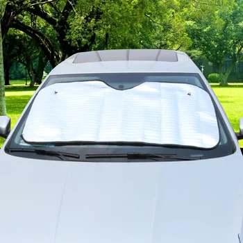 Priekinis priekinis stiklas Automobilis Vienpusis sidabrinis langas Sulankstomas skydelis nuo saulės Skydelis Dangtelio priedai (sidabriniai) - Nuotrauka 2  